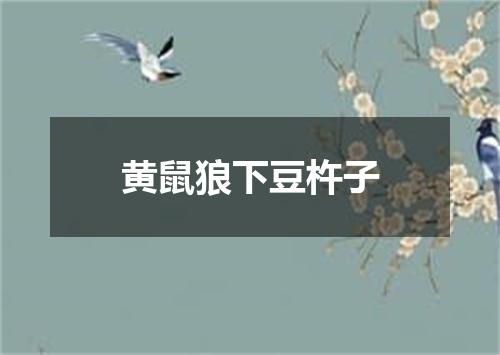 黄鼠狼下豆杵子