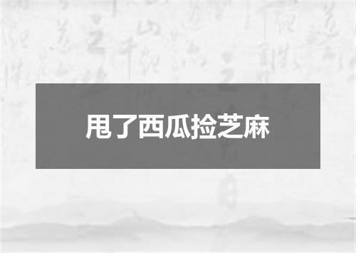 甩了西瓜捡芝麻