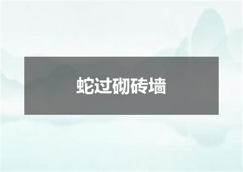 蛇过砌砖墙