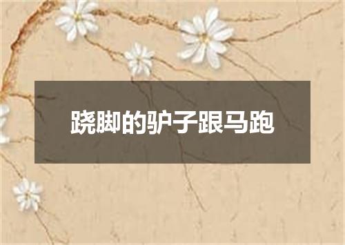 跷脚的驴子跟马跑