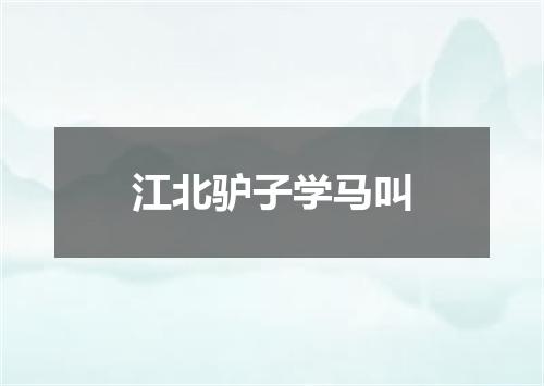 江北驴子学马叫
