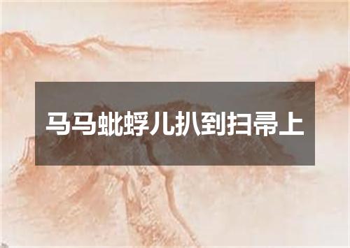 马马蚍蜉儿扒到扫帚上