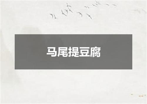 马尾提豆腐