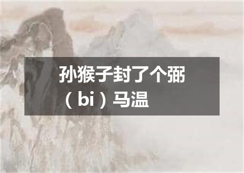 孙猴子封了个弼（bi）马温