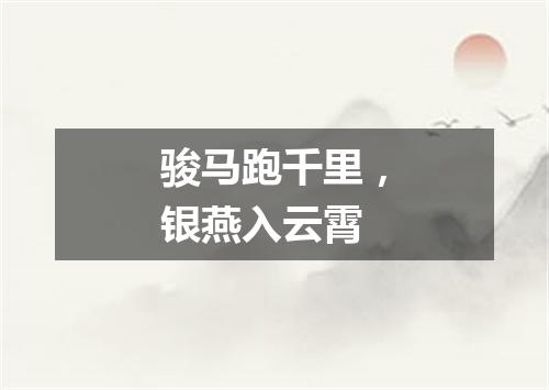 骏马跑千里，银燕入云霄
