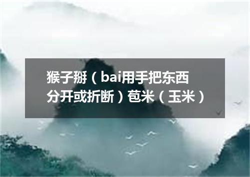 猴子掰（bai用手把东西分开或折断）苞米（玉米）