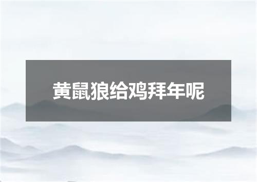 黄鼠狼给鸡拜年呢