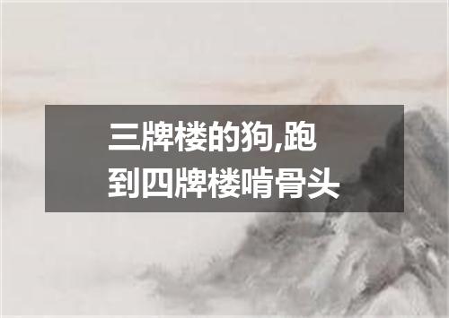三牌楼的狗,跑到四牌楼啃骨头