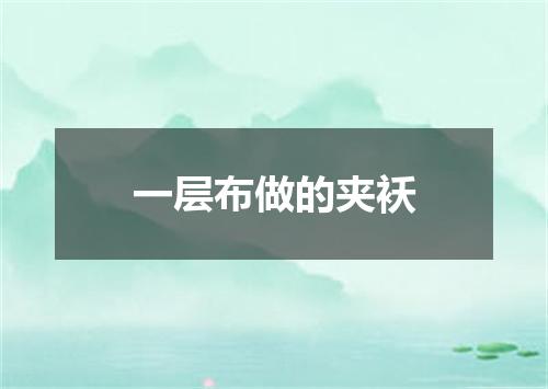 一层布做的夹袄