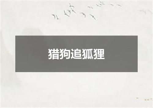 猎狗追狐狸
