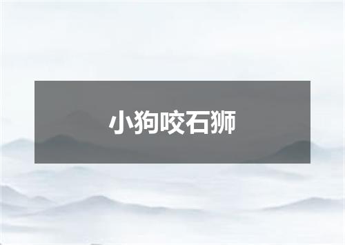 小狗咬石狮