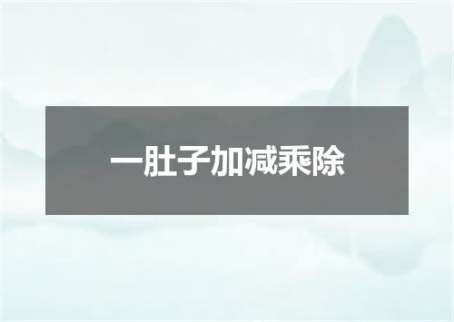 一肚子加减乘除