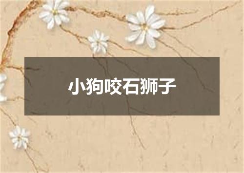 小狗咬石狮子