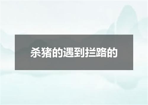 杀猪的遇到拦路的