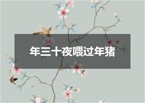 年三十夜喂过年猪