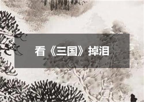 看《三国》掉泪