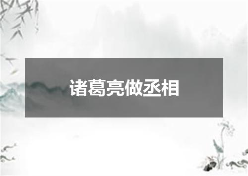诸葛亮做丞相