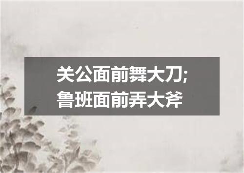 关公面前舞大刀;鲁班面前弄大斧