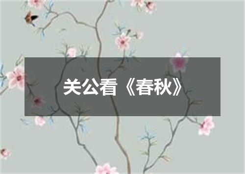 关公看《春秋》