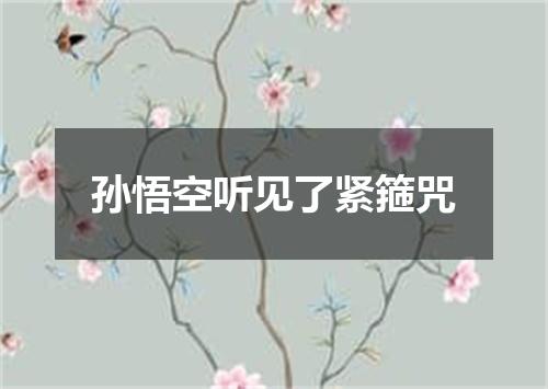 孙悟空听见了紧箍咒