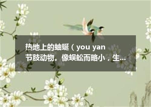 热地上的蚰蜒（you yan 节肢动物。像蜈蚣而略小，生活在阴湿的地方）