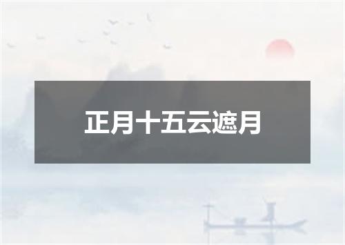 正月十五云遮月