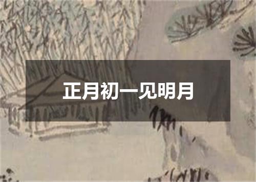 正月初一见明月