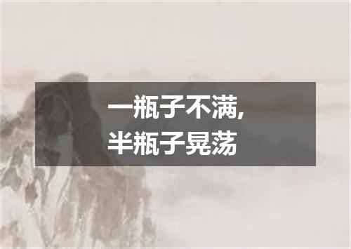 一瓶子不满,半瓶子晃荡