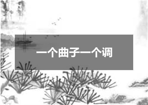 一个曲子一个调