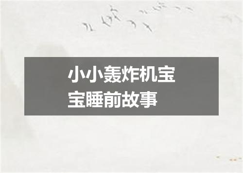 小小轰炸机宝宝睡前故事